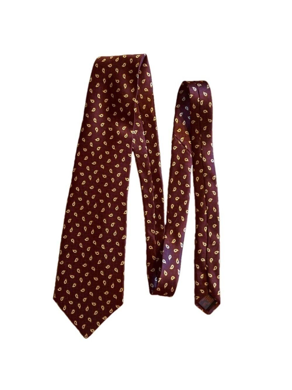 CHAPS Ralph Lauren Italian Silk Burgundy Paisley Tie – 60” x 4” (3/$25)